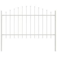 Produktbild för Trädgårdsstängsel 7 pcs Vit 170 x 140 cm Pulverlackerat stål