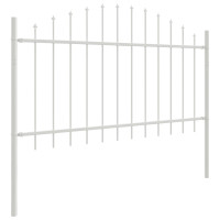 Produktbild för Trädgårdsstängsel 8 pcs Vit 170 x 140 cm Pulverlackerat stål