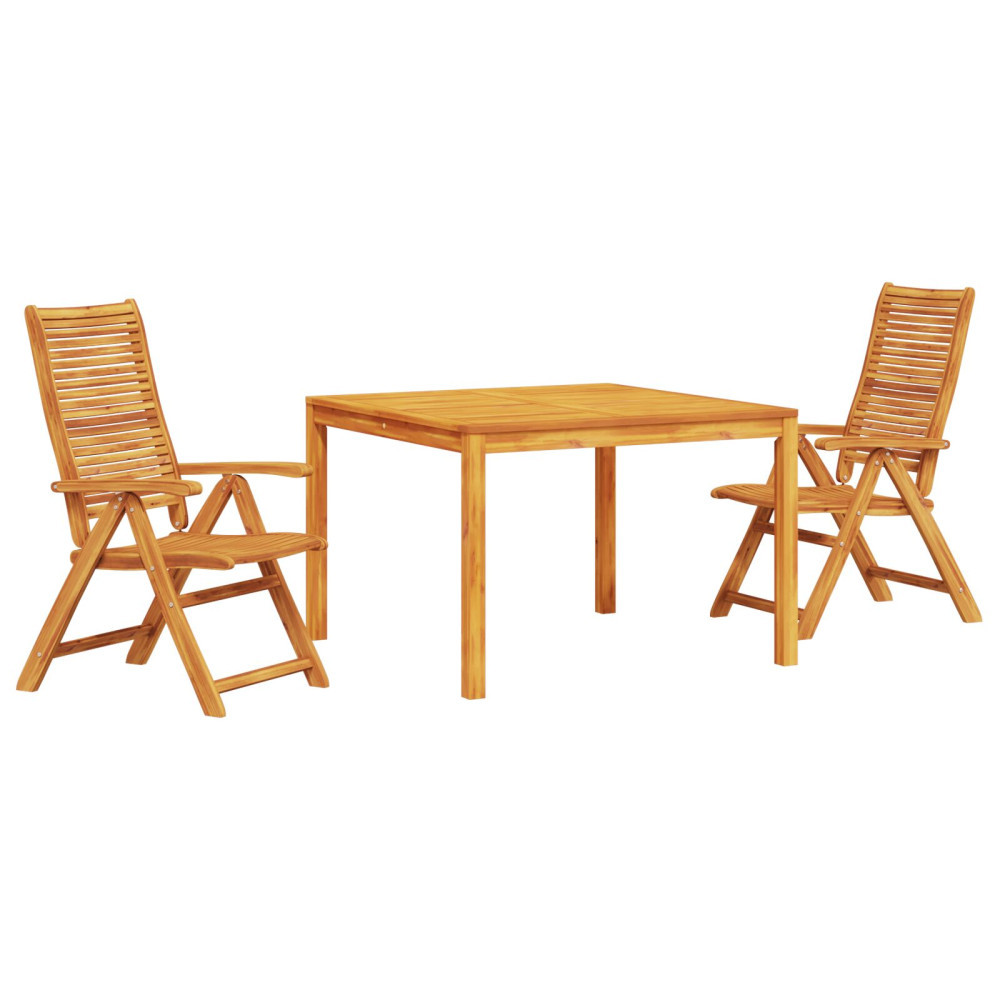Produktbild för Trädgårdsmöbelset 3 pcs Brun Massivt Akaciaträ