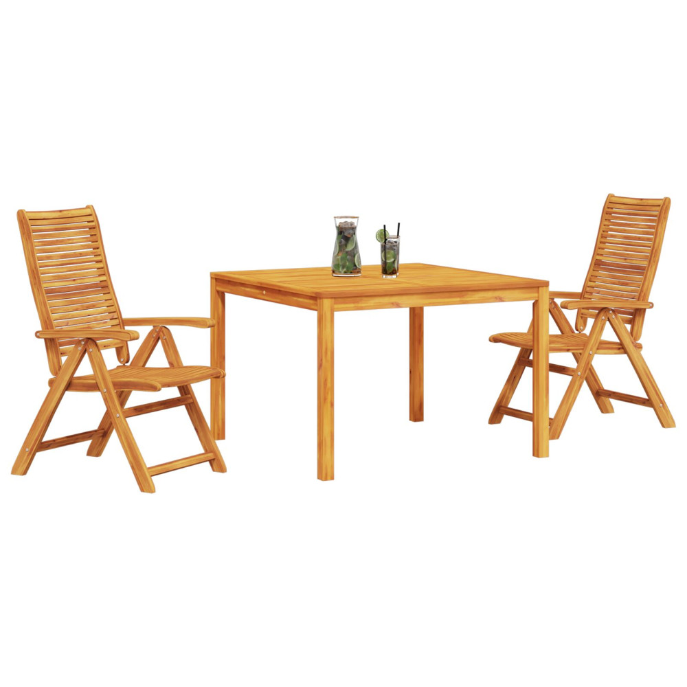 Produktbild för Trädgårdsmöbelset 3 pcs Brun Massivt Akaciaträ