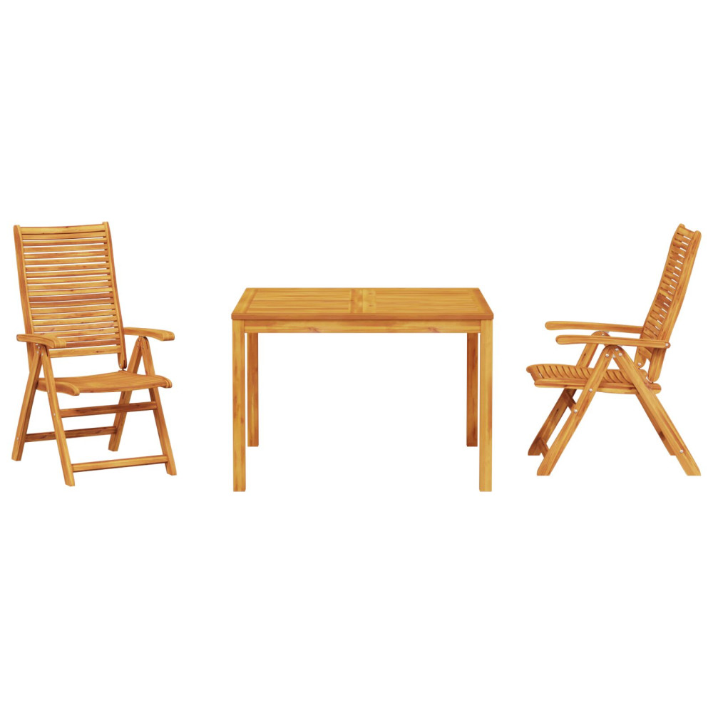Produktbild för Trädgårdsmöbelset 3 pcs Brun Massivt Akaciaträ
