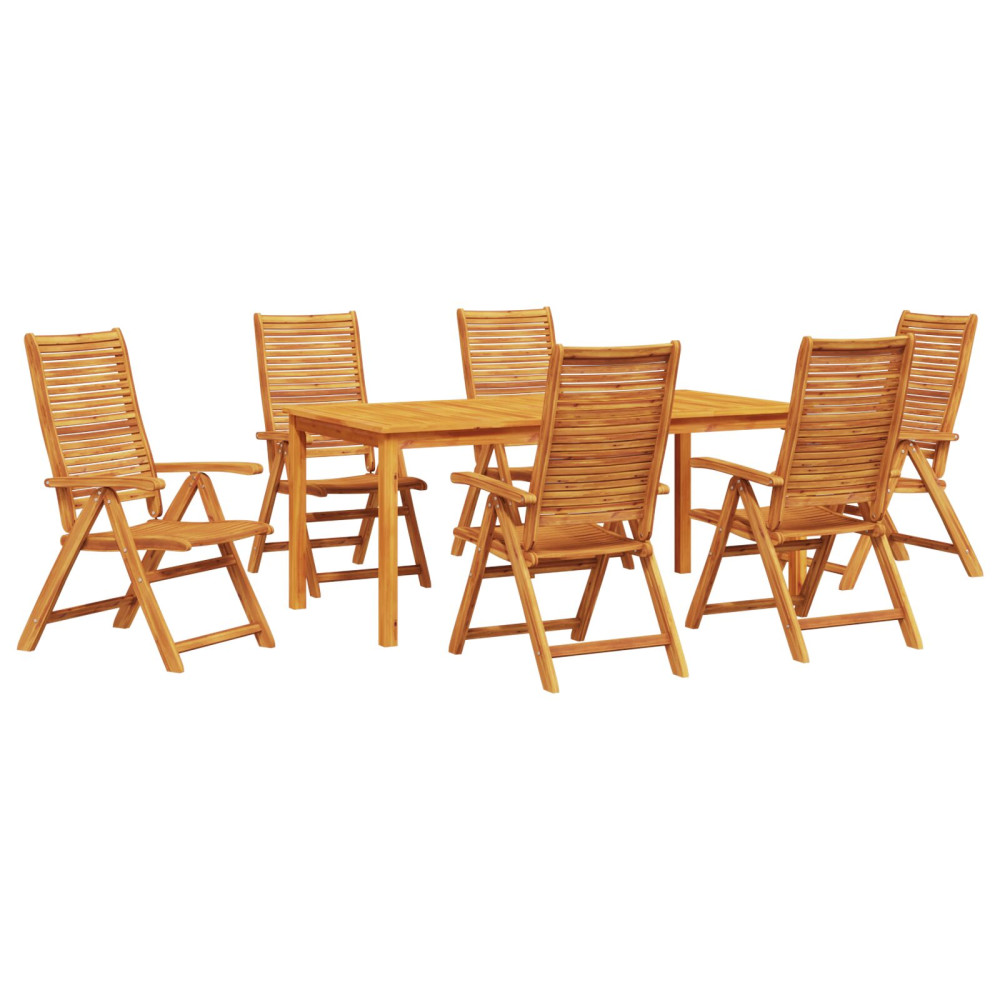 Produktbild för Trädgårdsmöbelset 7 pcs Brun Massivt Akaciaträ