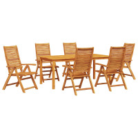 Produktbild för Trädgårdsmöbelset 7 pcs Brun Massivt Akaciaträ