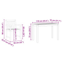 Produktbild för Trädgårdsmöbelset 3 pcs Brun Massivt Akaciaträ
