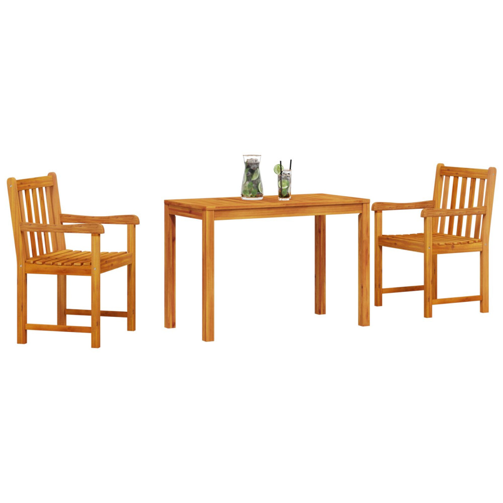 Produktbild för Trädgårdsmöbelset 3 pcs Brun Massivt Akaciaträ