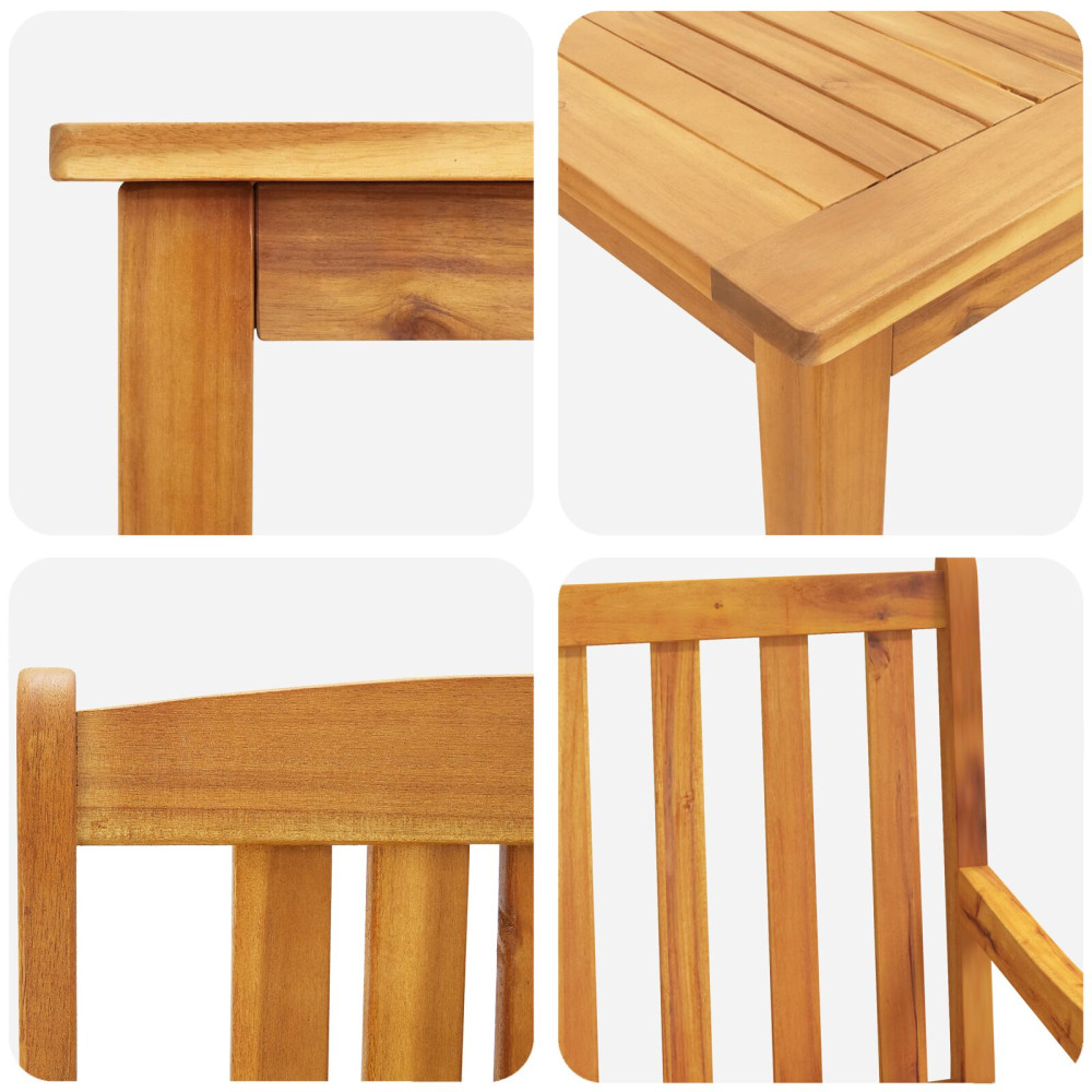 Produktbild för Trädgårdsmöbelset 3 pcs Brun Massivt Akaciaträ