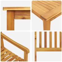 Produktbild för Trädgårdsmöbelset 5 pcs Brun Massivt Akaciaträ