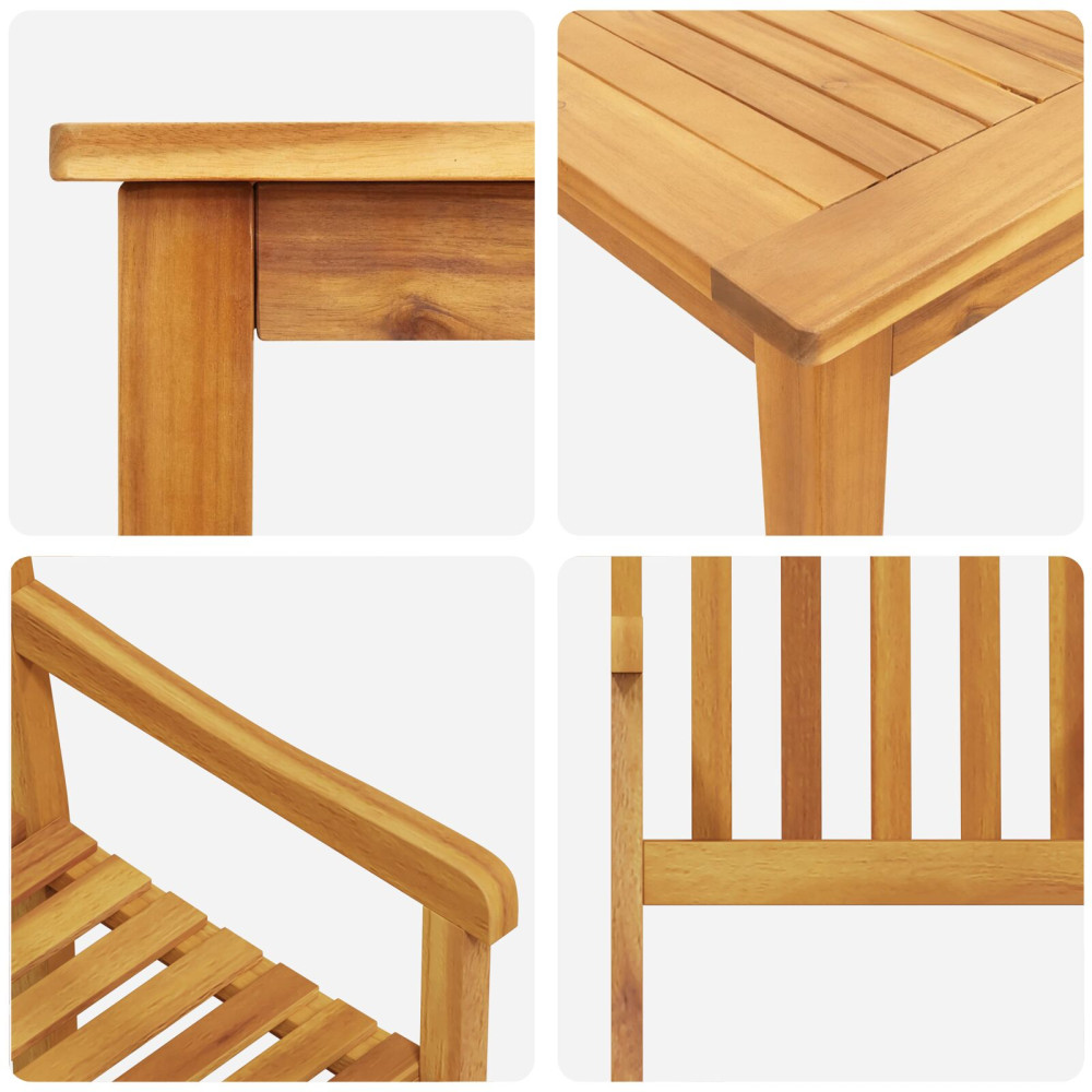 Produktbild för Trädgårdsmöbelset 7 pcs Brun Massivt Akaciaträ