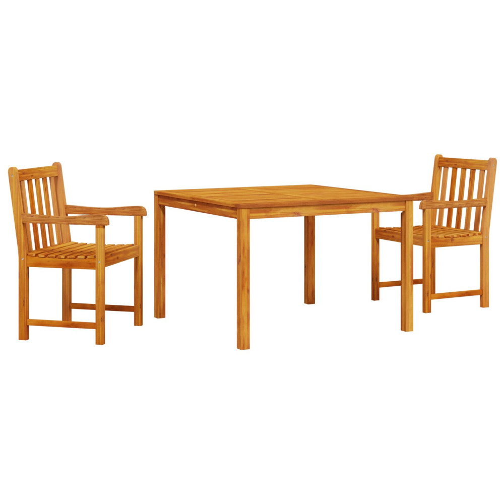 Produktbild för Trädgårdsmöbelset 3 pcs Brun Massivt akaciaträ