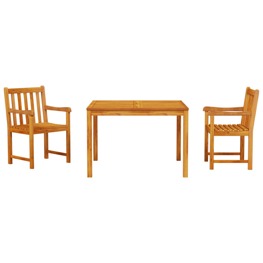 Produktbild för Trädgårdsmöbelset 3 pcs Brun Massivt akaciaträ