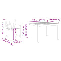 Produktbild för Trädgårdsmöbelset 3 pcs Brun Massivt akaciaträ