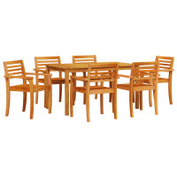 Produktbild för Trädgårdsmöbelset 7 pcs Brun Massivt Akaciaträ