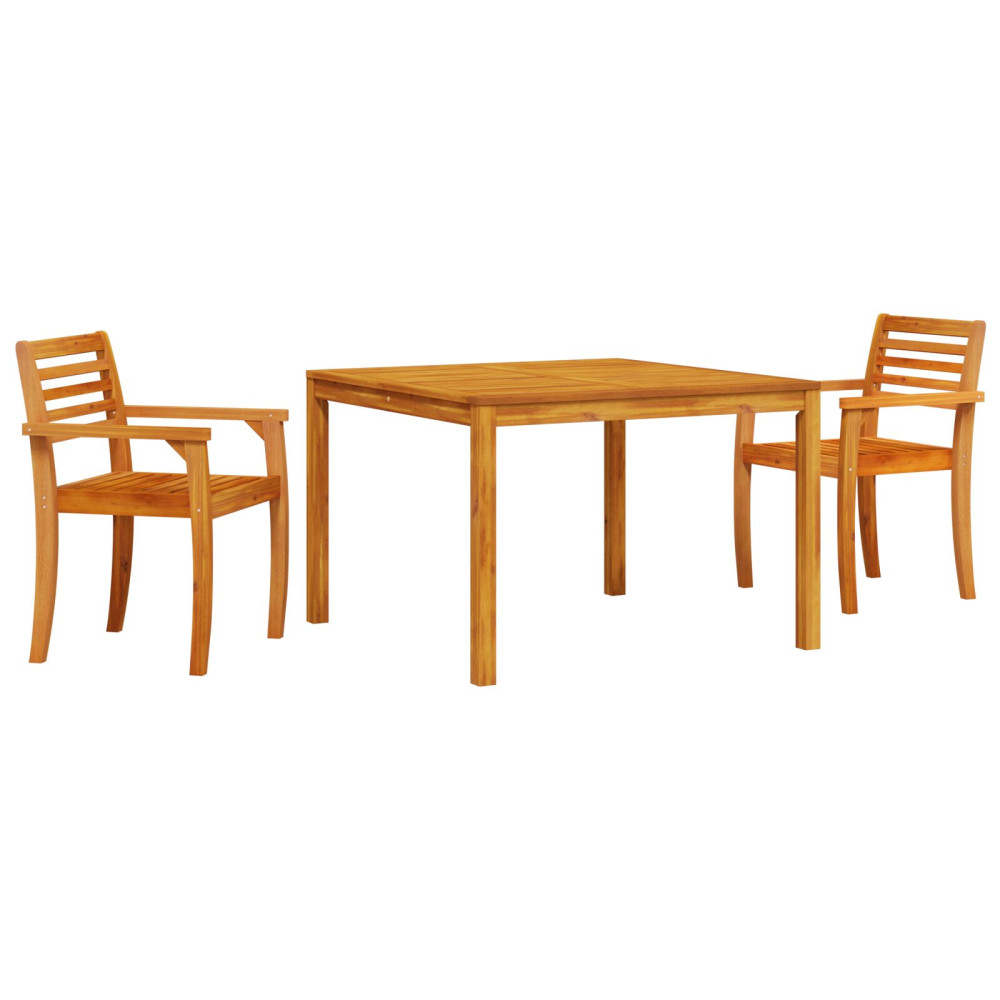 Produktbild för Trädgårdsmöbelset 3 pcs Brun Massivt Akaciaträ