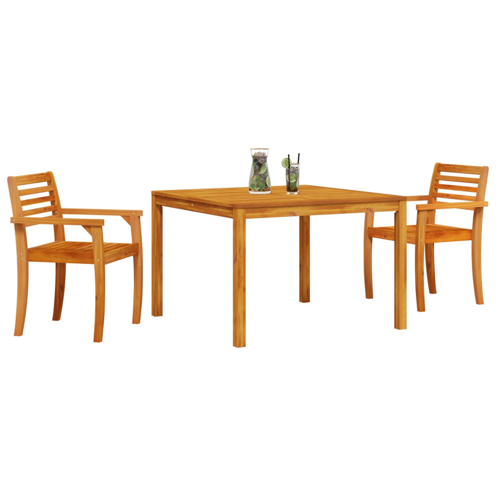 Produktbild för Trädgårdsmöbelset 3 pcs Brun Massivt Akaciaträ