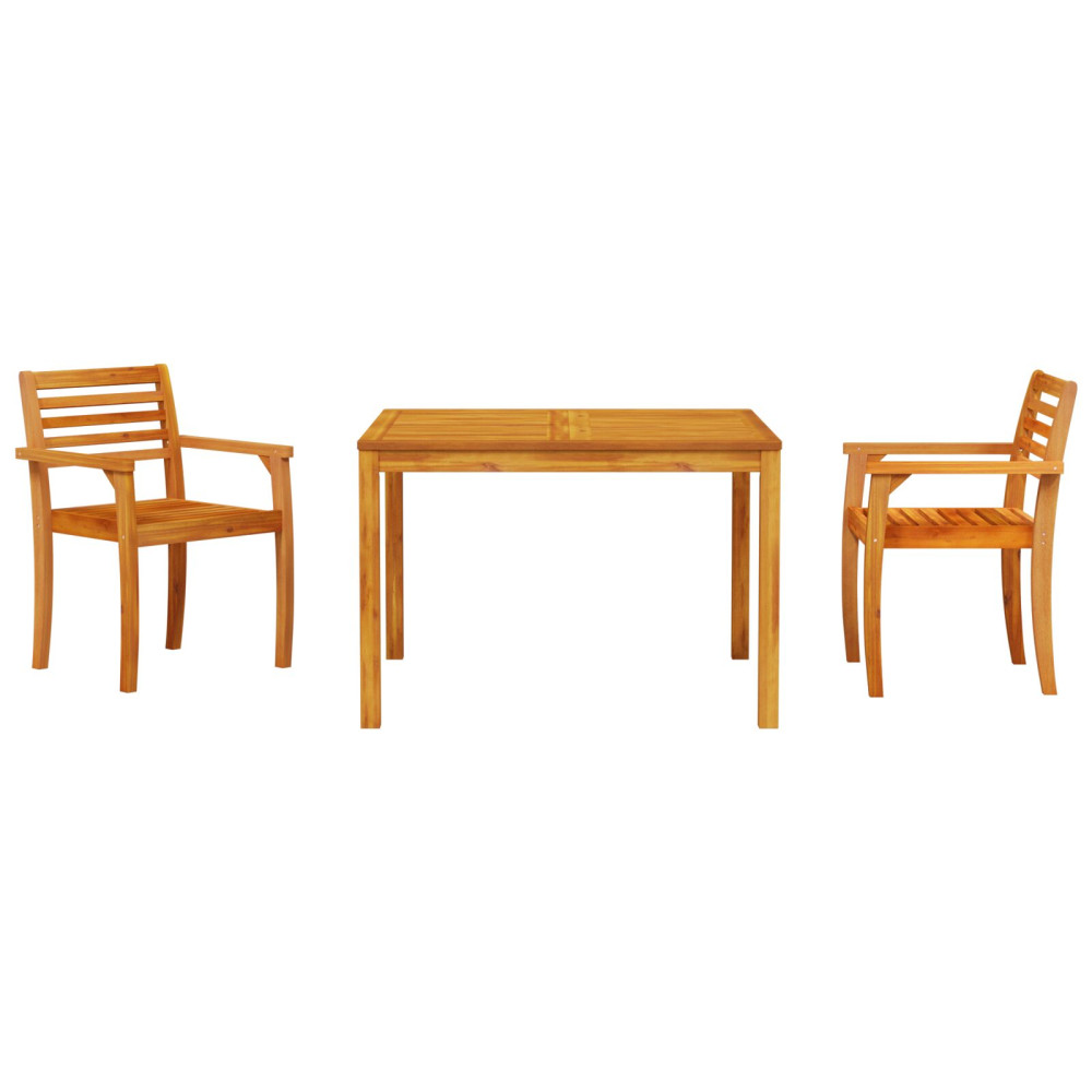 Produktbild för Trädgårdsmöbelset 3 pcs Brun Massivt Akaciaträ