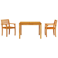 Produktbild för Trädgårdsmöbelset 3 pcs Brun Massivt Akaciaträ