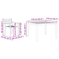 Produktbild för Trädgårdsmöbelset 3 pcs Brun Massivt Akaciaträ