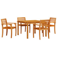 Produktbild för Trädgårdsmöbelset 5 pcs Brun Massivt Akaciaträ