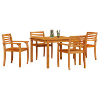 Produktbild för Trädgårdsmöbelset 5 pcs Brun Massivt Akaciaträ