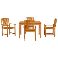 Produktbild för Trädgårdsmöbelset 5 pcs Brun Massivt Akaciaträ