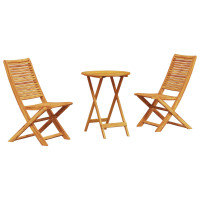 Produktbild för Fällbart bistroset 3 pcs Brun Massivt Akaciaträ