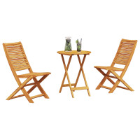 Produktbild för Fällbart bistroset 3 pcs Brun Massivt Akaciaträ