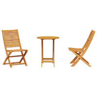 Produktbild för Fällbart bistroset 3 pcs Brun Massivt Akaciaträ