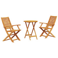 Produktbild för Fällbart bistroset 3 pcs Brun Massivt Akaciaträ