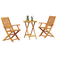 Produktbild för Fällbart bistroset 3 pcs Brun Massivt Akaciaträ