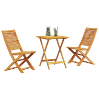 Produktbild för Fällbart bistroset 3 pcs Brun Massivt Akaciaträ