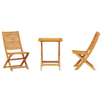 Produktbild för Fällbart bistroset 3 pcs Brun Massivt Akaciaträ