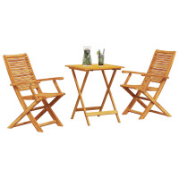 Produktbild för Fällbart bistroset 3 pcs Brun Massivt Akaciaträ