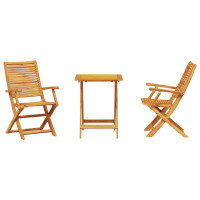 Produktbild för Fällbart bistroset 3 pcs Brun Massivt Akaciaträ