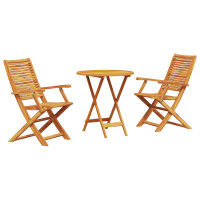 Produktbild för Fällbart bistroset 3 pcs Brun Massivt Akaciaträ