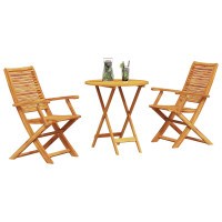 Produktbild för Fällbart bistroset 3 pcs Brun Massivt Akaciaträ