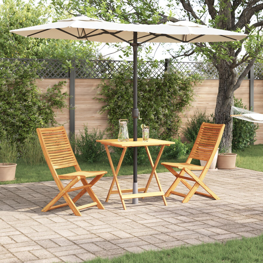 Produktbild för Fällbart bistroset 3 pcs Brun Massivt Akaciaträ