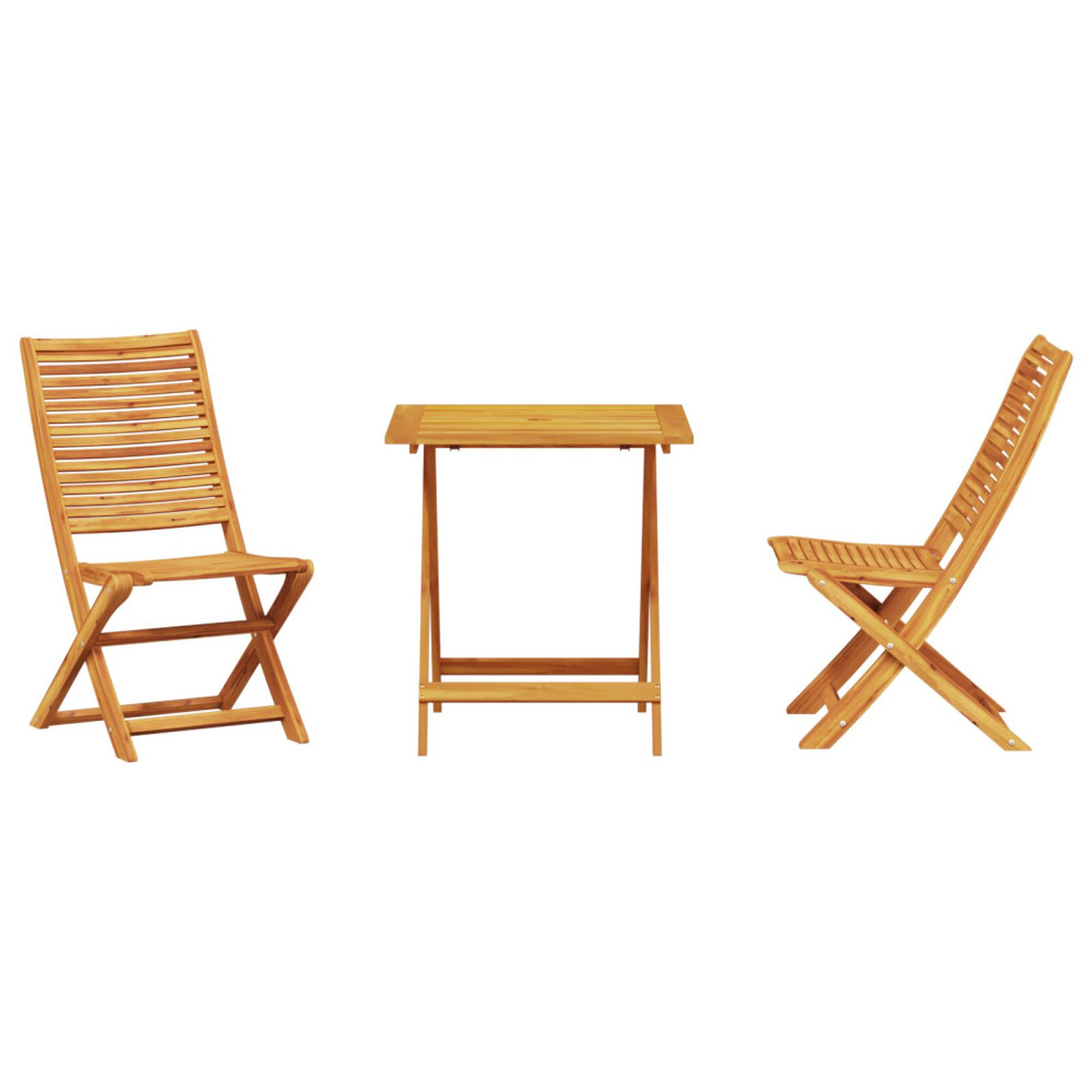 Produktbild för Fällbart bistroset 3 pcs Brun Massivt Akaciaträ