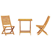 Produktbild för Fällbart bistroset 3 pcs Brun Massivt Akaciaträ