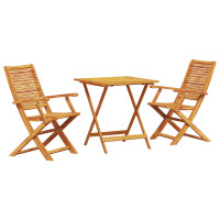 Produktbild för Fällbart bistroset 3 pcs Brun Massivt Akaciaträ