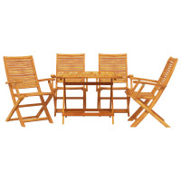 Produktbild för Trädgårdsmöbelset 5 pcs Brun Massivt Akaciaträ