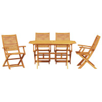 Produktbild för Trädgårdsmöbelset 5 pcs Brun Massivt Akaciaträ