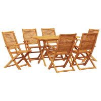 Produktbild för Trädgårdsmöbelset 7 pcs Brun Massivt Akaciaträ