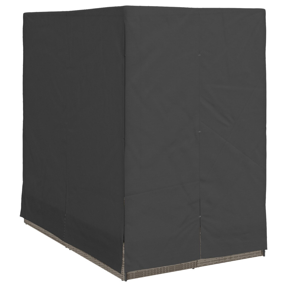 Produktbild för Dubbel solstol med gardiner Grå 205 x 129 x 200 cm konstrotting