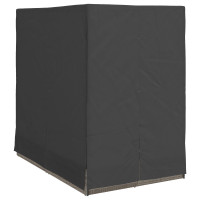 Produktbild för Dubbel solstol med gardiner Grå 205 x 129 x 200 cm konstrotting