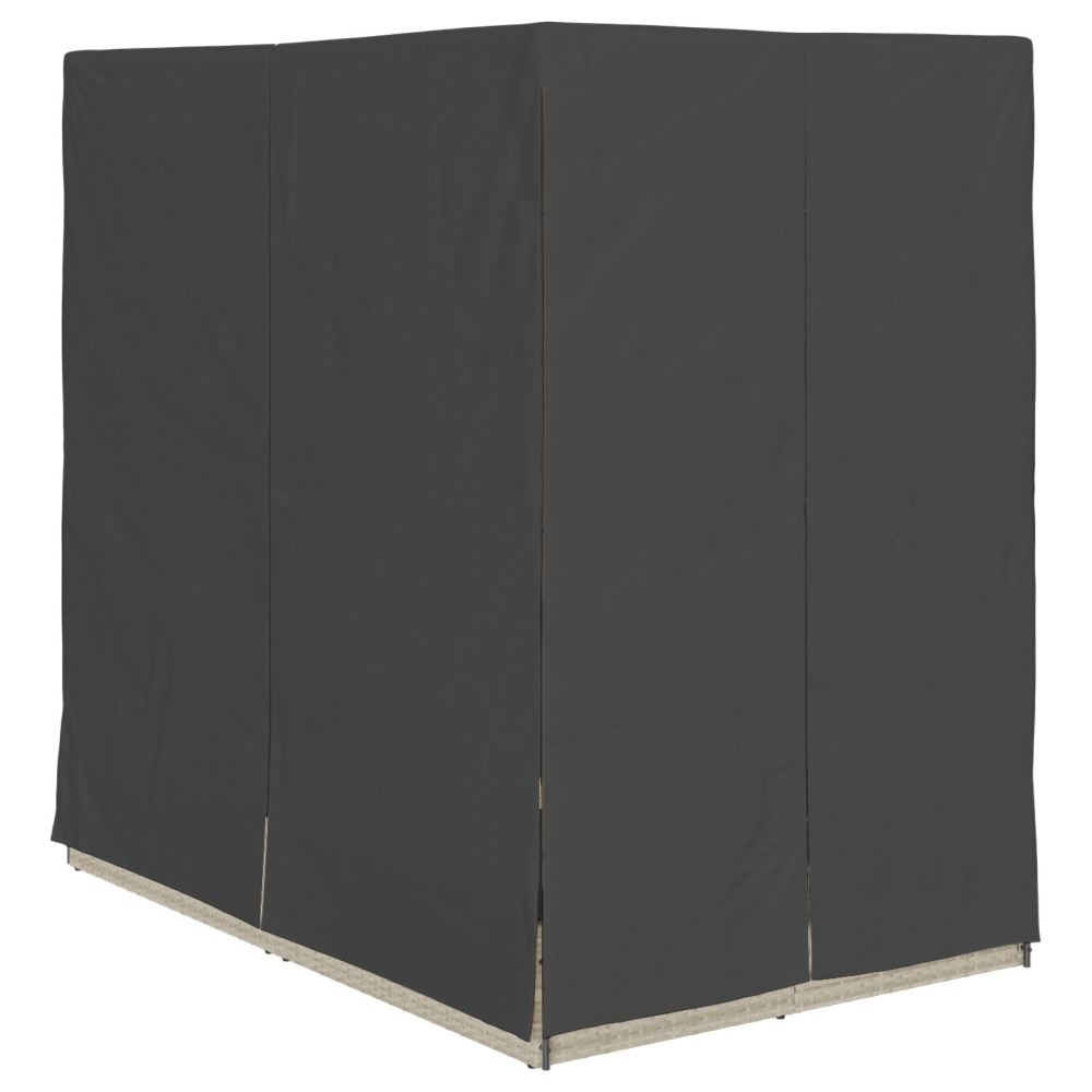 Produktbild för Dubbel solstol Ljusgrå 205 x 129 x 200 cm konstrotting