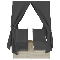 Produktbild för Dubbel solstol Ljusgrå 205 x 129 x 200 cm konstrotting