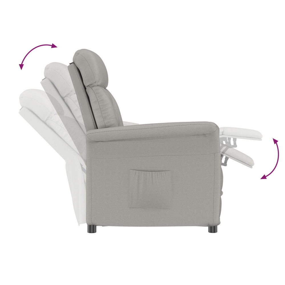 Produktbild för fåtölj Ljusgrå Mikrofiber