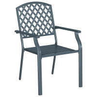 Produktbild för Trädgård Stol 2 pcs Antracit 56 x 65 x 89 cm Stål