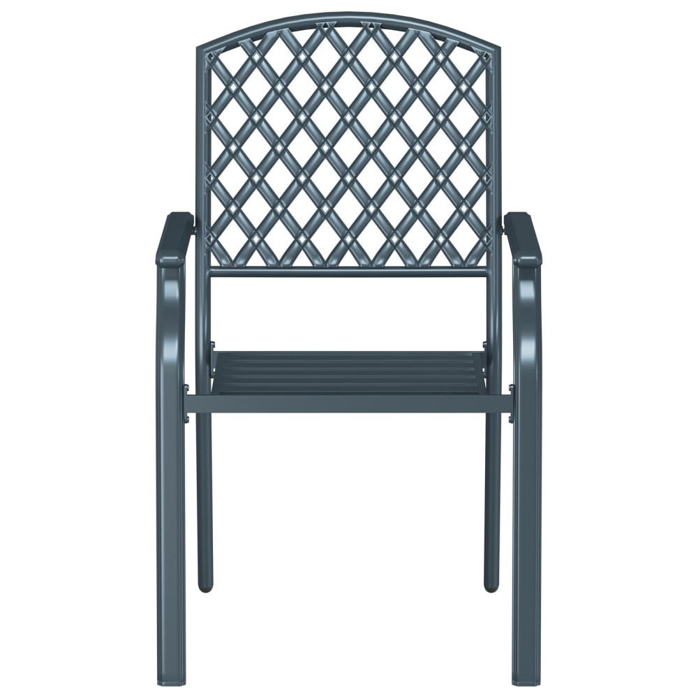 Produktbild för Trädgård Stol 2 pcs Antracit 56 x 65 x 89 cm Stål
