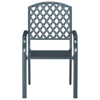 Produktbild för Trädgård Stol 2 pcs Antracit 56 x 65 x 89 cm Stål